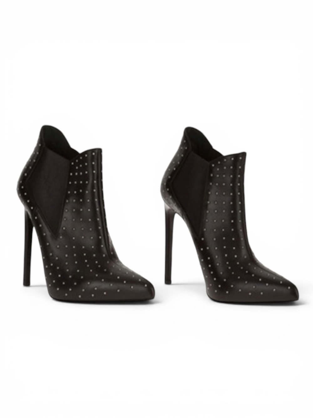 Saint Laurent Black Leather Ankle Boots Size 36 - Picture 1 of 7